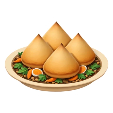 Uzbek cuisine humanless avatar in bright illustration. Classic dishes like plov and samsa, warm golden and earthy tones, simple shapes, flat design, high contrast, friendly and appetizing. sticker