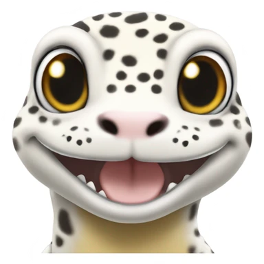White leopard gecko smiling sticker