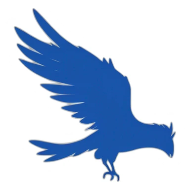 Bleu Phoenix simple icon profille, simple one color sticker