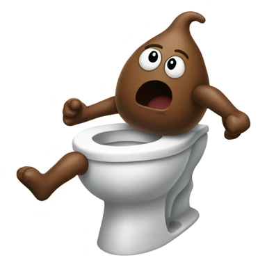 Poo with legs running away from toilet sticker