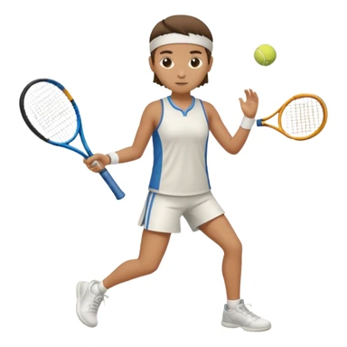 High resolution full body of a tennis player with just a one racket  sticker