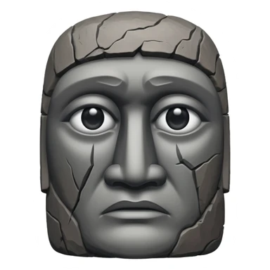 the easter island stone guy with a tear in its eye sticker