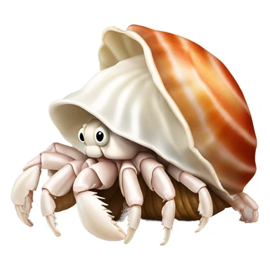 hermit crab with white conch shell sticker