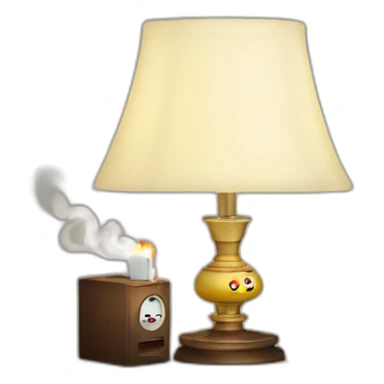 Lamp smoking cigarettes sticker