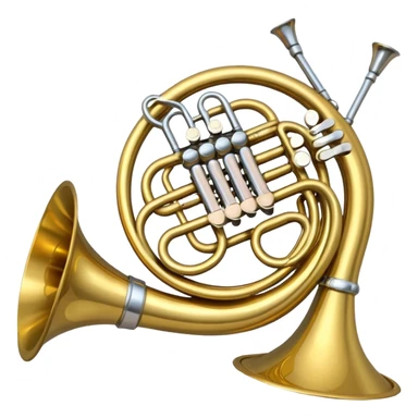 A cartoony French horn sticker