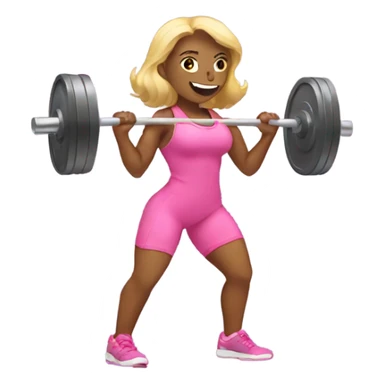 women in pink weight lifting sticker