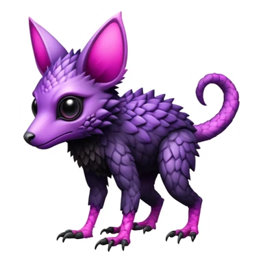 Cool Edgy realistic Black-pink-purple Trico-animal-creature full body sticker