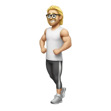 White Nerd hitting the gym sticker