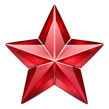 металическая звезда. внутри красный рубин 
 sticker