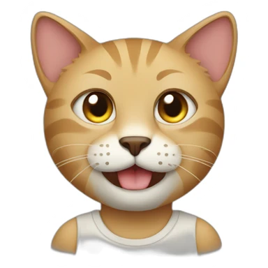 a cat an a man sticker