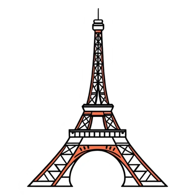 Eiffel Tower cartoonish sticker style sticker