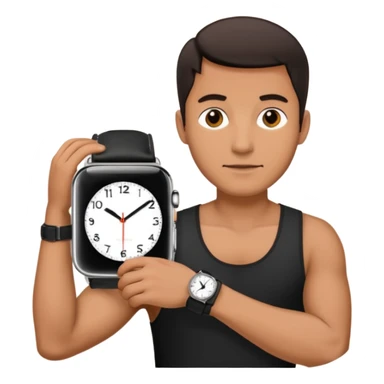 man wearing a black strap watch sticker