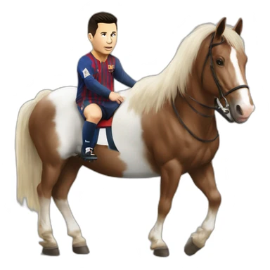 ronaldo et messi ssur un cheval sticker