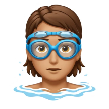 swimming athlete with swim glasses, no hat sticker