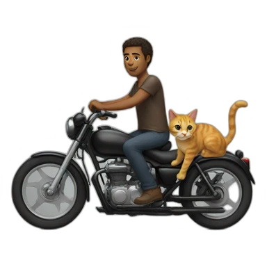 man rides on cat sticker