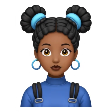 Black woman with Space buns sticker