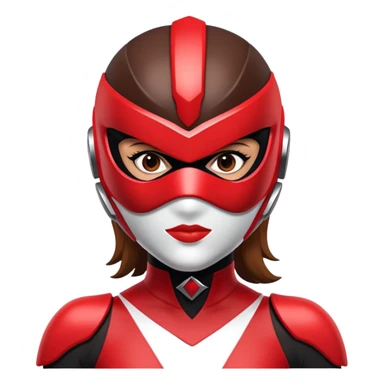 Black and red female power ranger Bodysuit mask on sticker