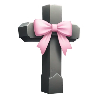 grave with light pink bow sticker