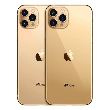 Gold iPhone 16 Pro Max, front and rear view sticker