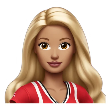 blond barbie in red chicago bulls outfit sticker
