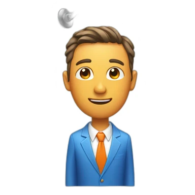 A man wearing blue and orange suit taking a shower sticker