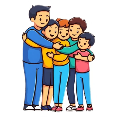 loving family group hug sticker