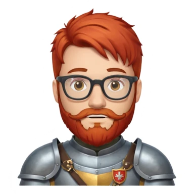 knight's with glasses with  red beard sticker