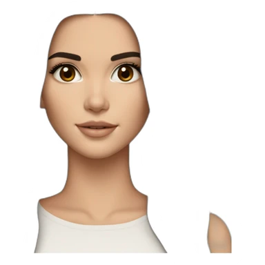 brunette Kendall Jenner with long hair with iPad sticker