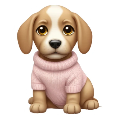 cute puppy wearing a light pink sweater  sticker