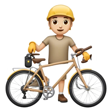 emoji fixing its bike sticker