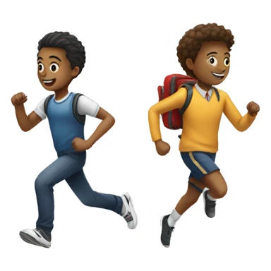 A student and a classmate running at school sticker