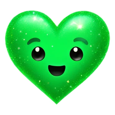 Green hearts with sparkles sticker
