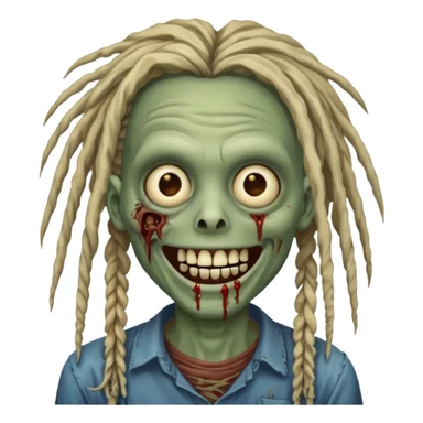 zombie with dreads with braces smiling  sticker