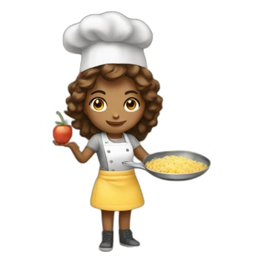 Girl is cooking scramble  sticker
