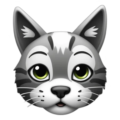 one paw limping tomcat black and white 3 legged sticker