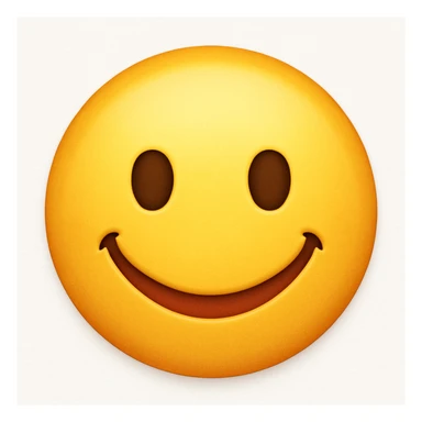 Make the lips smile, keep other features the same in the style of apple style emojis sticker