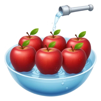 group of apples bobbing in a bowl of water sticker