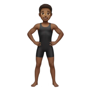 boy in gym leotard sticker