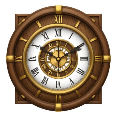 Vintage academia clock inside wood sticker
