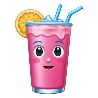 una lata de refresco rosa y azul sticker