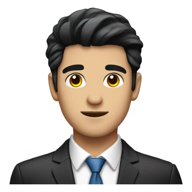 Make a emoji of a young handsome businessman with black hair  sticker