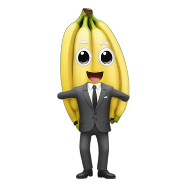 banana with legs and suit sticker