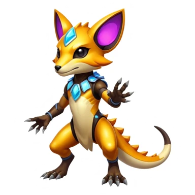 Shiny Epic Edgy Cool Colorful Vibrant Modern Vernid-Protogen-creature-animal, full body  sticker