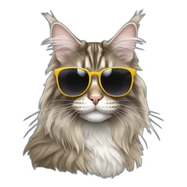 Female maine coon with sunglasses sticker