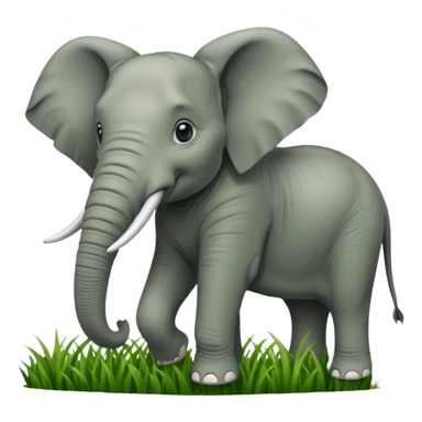 elephant eating grass sticker