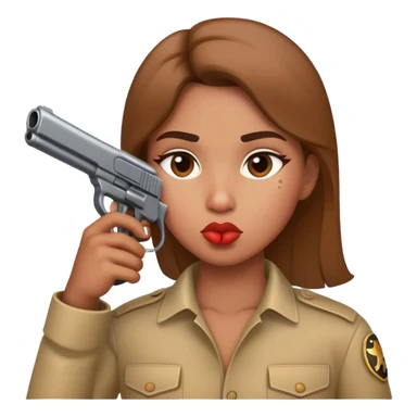 Kissing emoji with gun sticker