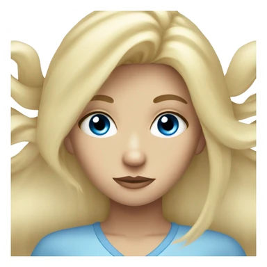  blonde girl with blue eyes doing eye roll sticker