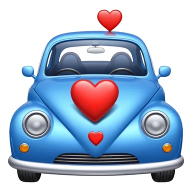 Blue car with heart sticker