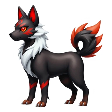 Shiny Gothic Exotic Futuristic Houndoom-Arcanine-Zorua-Torracat-Pokémon-Fakémon-hybrid-creature sticker