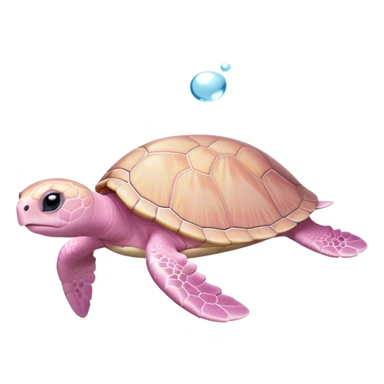 cute light pink baby turtle swimming with tiny flippers sticker